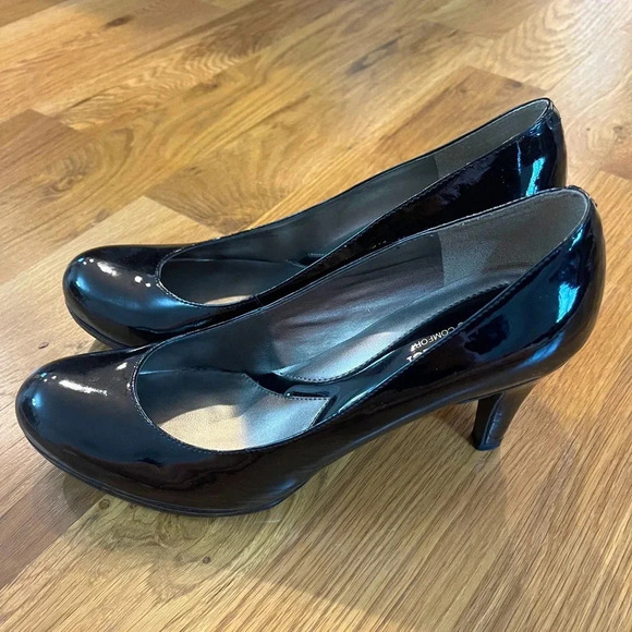 Naturalizer Lennox, Black Shiny Round Toe Patent Leather Pumps Size 9 - Picture 3 of 11